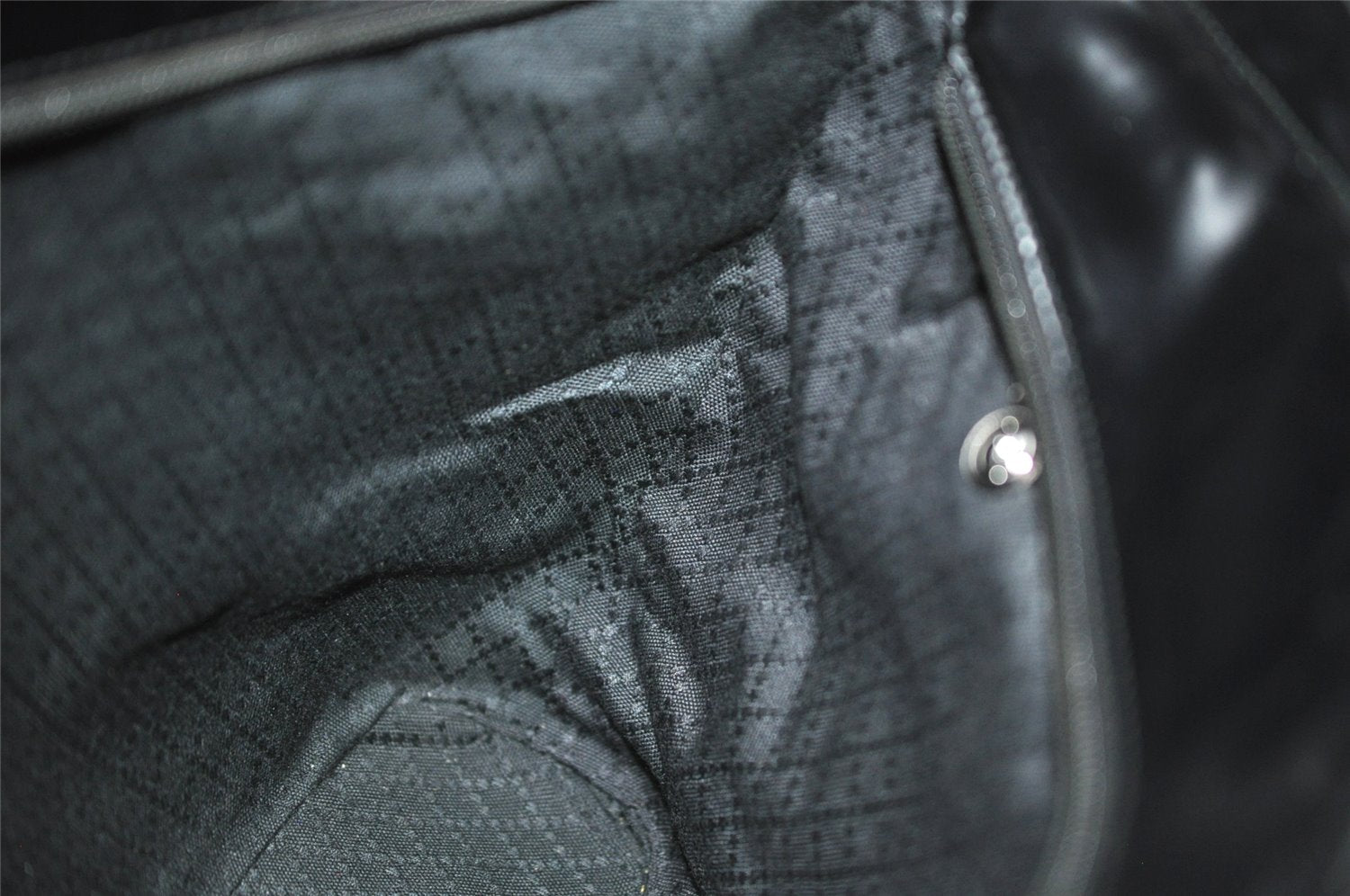 Authentic GUCCI Bamboo 2Way Shoulder Tote Bag Nylon Leather Black 4168K