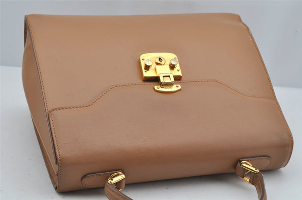 Authentic GUCCI Vintage 2Way Shoulder Hand Bag Purse Leather Beige 4169J