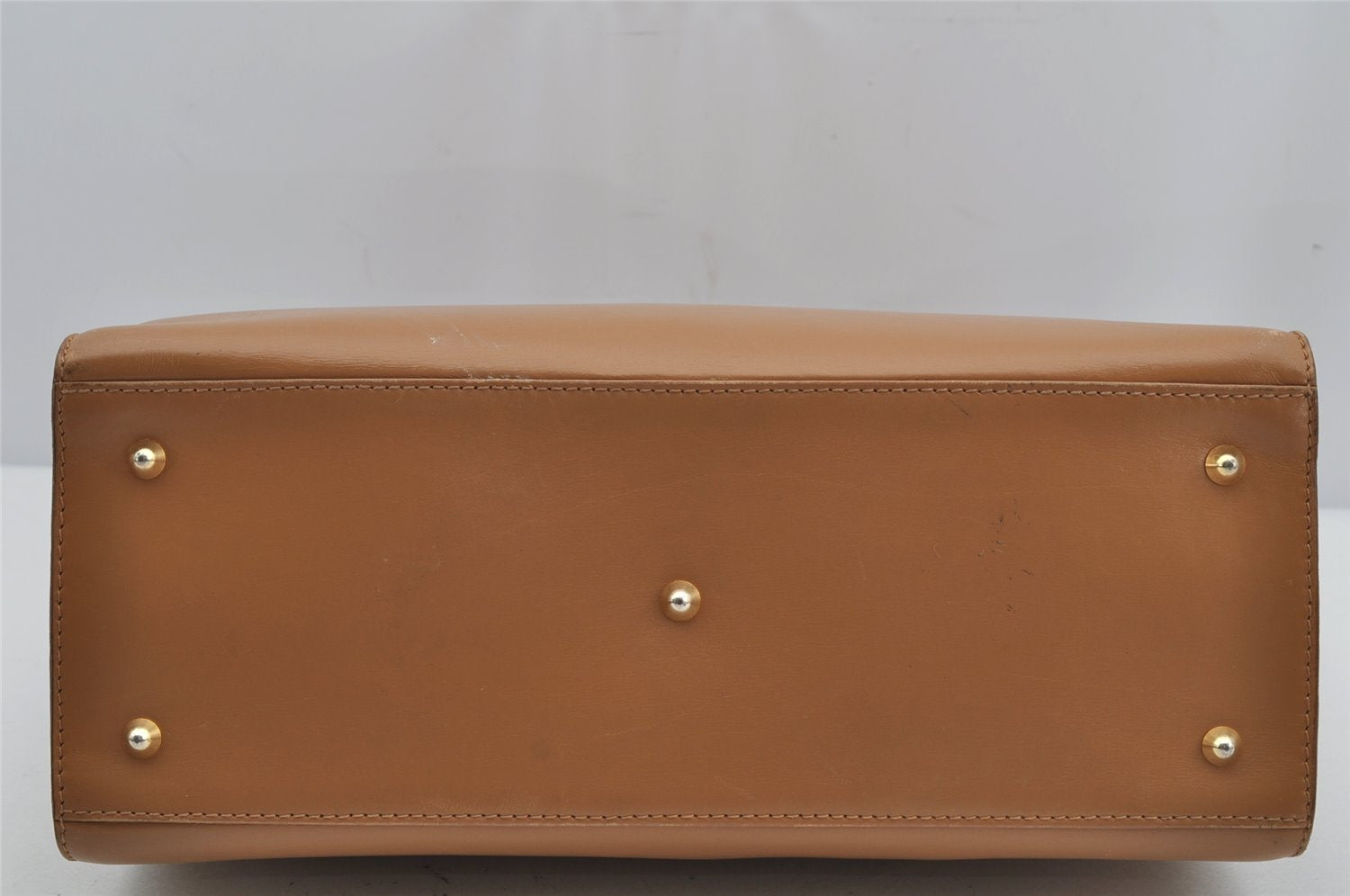 Authentic GUCCI Vintage 2Way Shoulder Hand Bag Purse Leather Beige 4169J