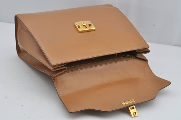 Authentic GUCCI Vintage 2Way Shoulder Hand Bag Purse Leather Beige 4169J