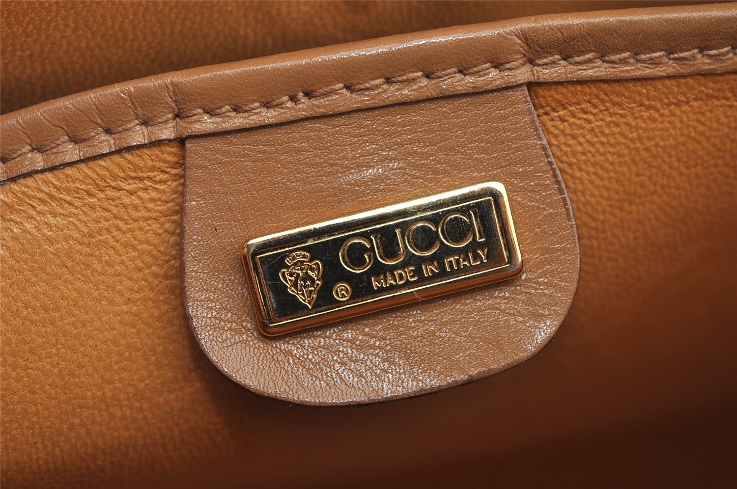 Authentic GUCCI Vintage 2Way Shoulder Hand Bag Purse Leather Beige 4169J