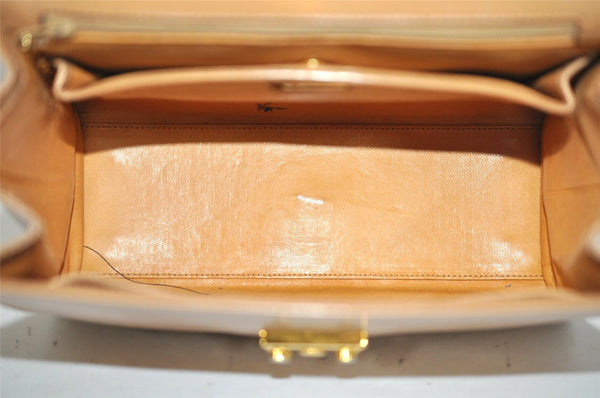 Authentic GUCCI Vintage 2Way Shoulder Hand Bag Purse Leather Beige 4169J