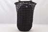Authentic GUCCI Bamboo Hand Drawstring Bag Leather Suede Black Junk 4169K