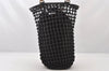 Authentic GUCCI Bamboo Hand Drawstring Bag Leather Suede Black Junk 4169K
