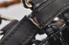 Authentic GUCCI Bamboo Hand Drawstring Bag Leather Suede Black Junk 4169K