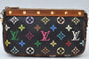 Auth Louis Vuitton Monogram Multicolor Pochette Accessoires Pouch Black 4170H