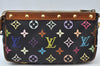 Auth Louis Vuitton Monogram Multicolor Pochette Accessoires Pouch Black 4170H