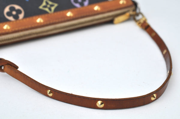 Auth Louis Vuitton Monogram Multicolor Pochette Accessoires Pouch Black 4170H