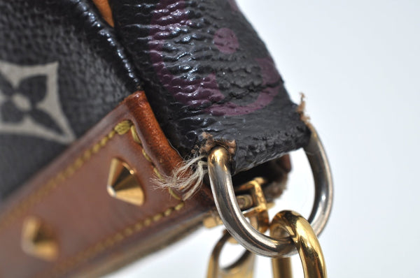 Auth Louis Vuitton Monogram Multicolor Pochette Accessoires Pouch Black 4170H