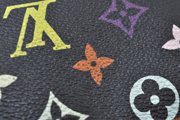 Auth Louis Vuitton Monogram Multicolor Pochette Accessoires Pouch Black 4170H