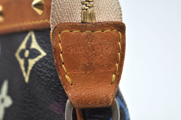Auth Louis Vuitton Monogram Multicolor Pochette Accessoires Pouch Black 4170H