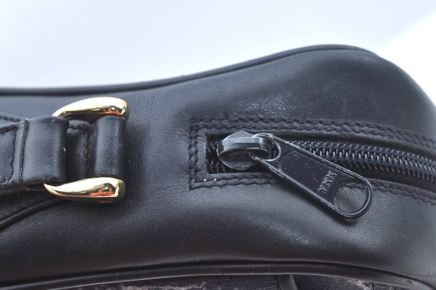 Authentic GUCCI Sherry Line Micro GG Shoulder Bag GG PVC Leather Navy Junk 4170I