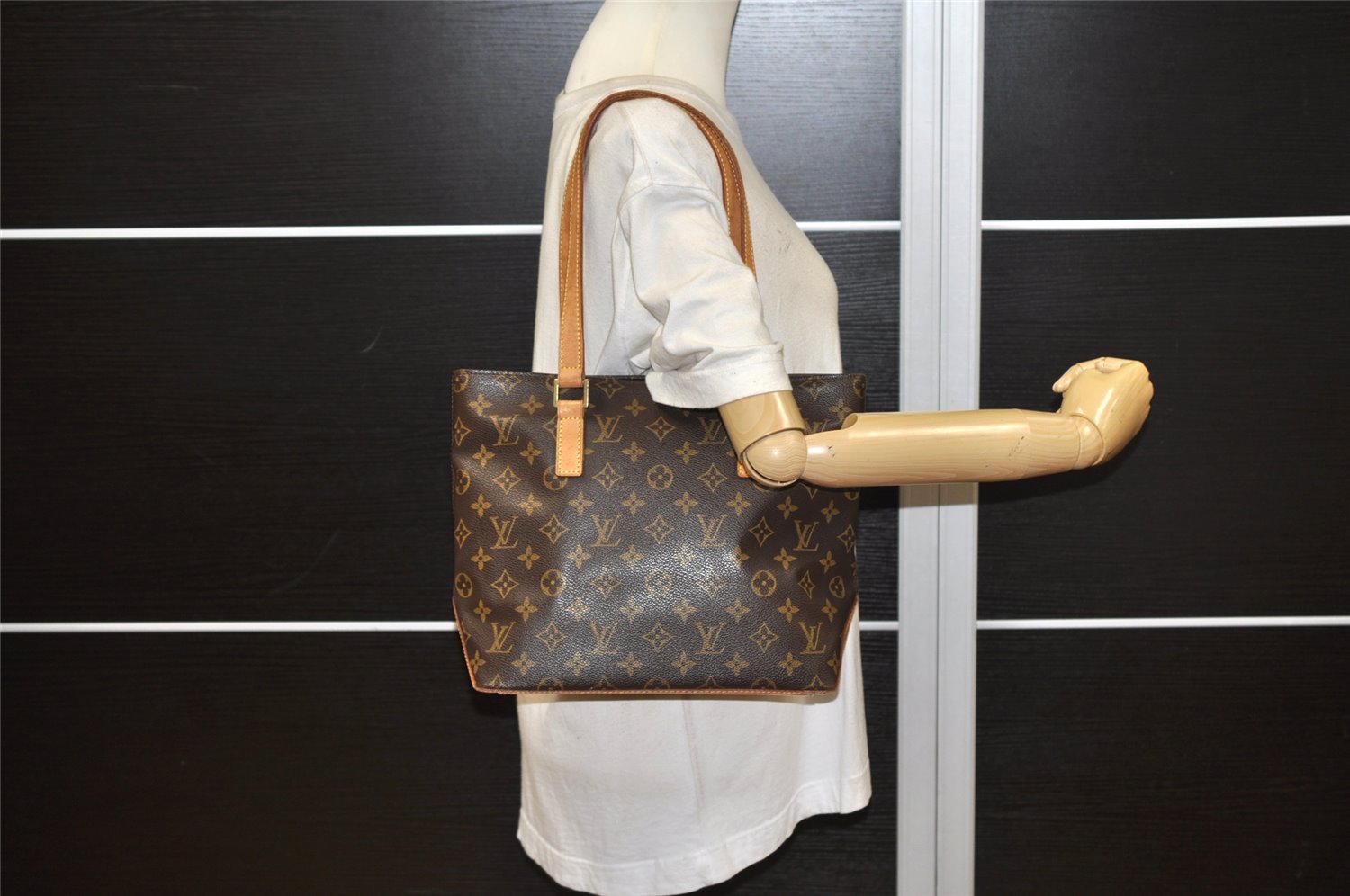 Authentic Louis Vuitton Monogram Cabas Piano Shoulder Tote Bag M51148 LV 4170K
