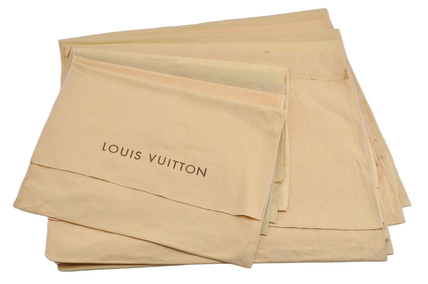 Authentic Louis Vuitton Dust Bag 10 Set Cotton Beige 24.4x21.3x0.4 LV 4171J