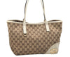 Authentic GUCCI New Britt Shoulder Tote Bag GG Canvas Leather 169946 Brown 4171K