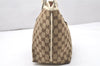 Authentic GUCCI New Britt Shoulder Tote Bag GG Canvas Leather 169946 Brown 4171K