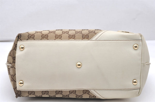 Authentic GUCCI New Britt Shoulder Tote Bag GG Canvas Leather 169946 Brown 4171K