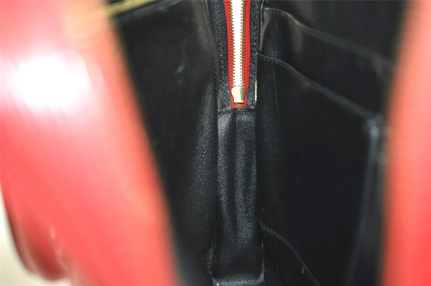 Authentic Louis Vuitton Epi Porte Documents Voyage Briefcase Red M54477 LV 4174I