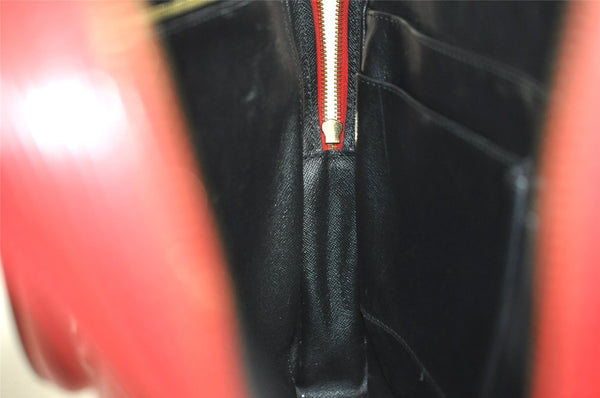 Authentic Louis Vuitton Epi Porte Documents Voyage Briefcase Red M54477 LV 4174I