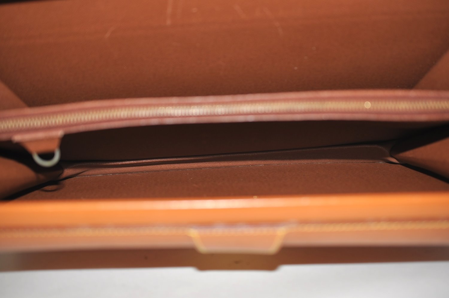 Authentic Louis Vuitton Epi Serviette Fermoir Briefcase Brown M54358 LV 4175I