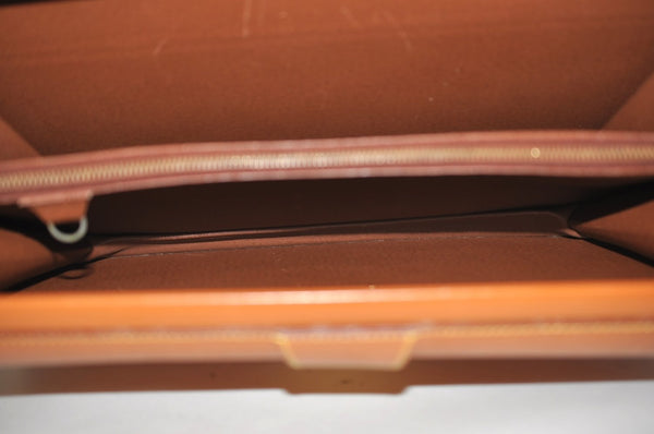 Authentic Louis Vuitton Epi Serviette Fermoir Briefcase Brown M54358 LV 4175I