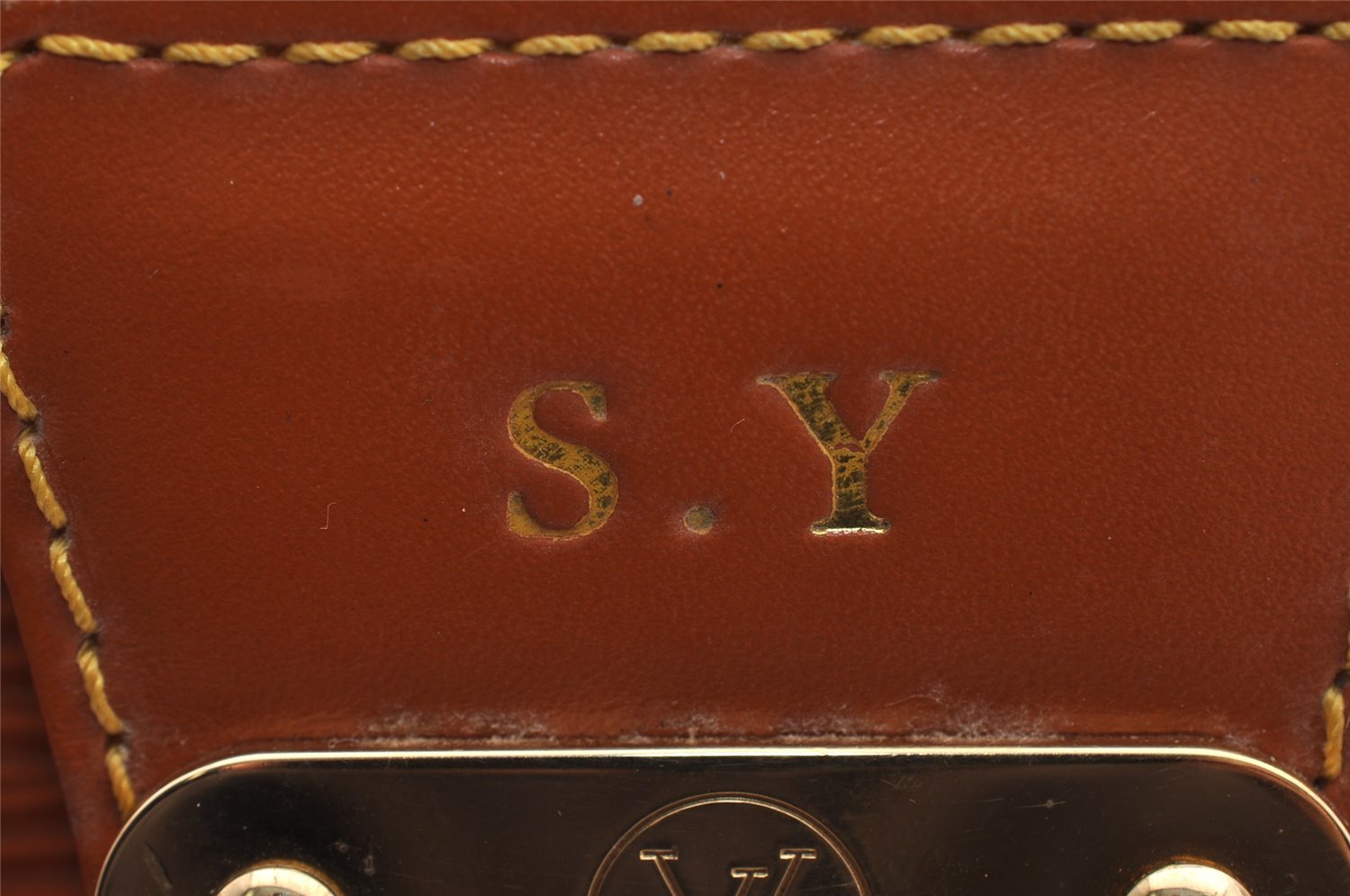 Authentic Louis Vuitton Epi Serviette Fermoir Briefcase Brown M54358 LV 4175I