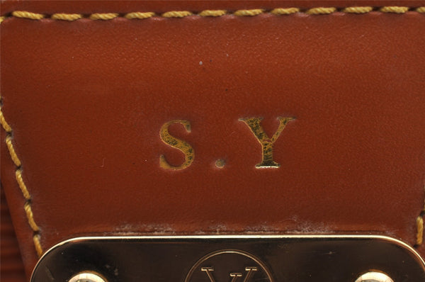 Authentic Louis Vuitton Epi Serviette Fermoir Briefcase Brown M54358 LV 4175I