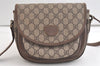 Authentic GUCCI Shoulder Cross Body Bag Purse GG PVC Leather Brown Junk 4176K