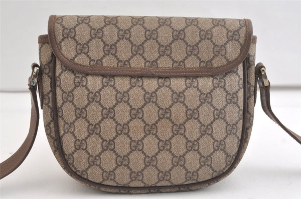 Authentic GUCCI Shoulder Cross Body Bag Purse GG PVC Leather Brown Junk 4176K