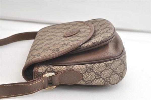 Authentic GUCCI Shoulder Cross Body Bag Purse GG PVC Leather Brown Junk 4176K