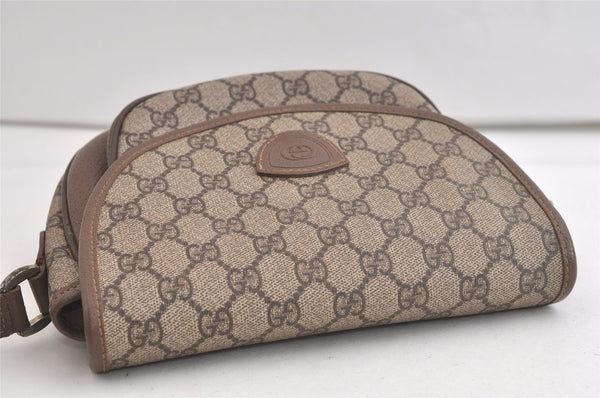 Authentic GUCCI Shoulder Cross Body Bag Purse GG PVC Leather Brown Junk 4176K