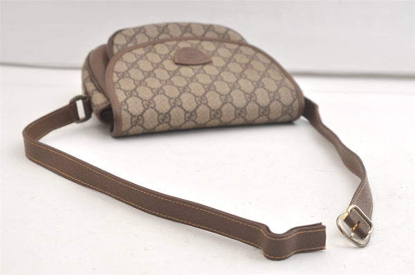 Authentic GUCCI Shoulder Cross Body Bag Purse GG PVC Leather Brown Junk 4176K