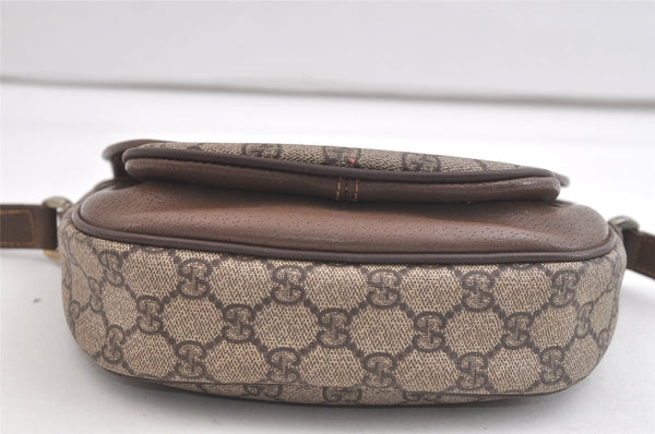Authentic GUCCI Shoulder Cross Body Bag Purse GG PVC Leather Brown Junk 4176K