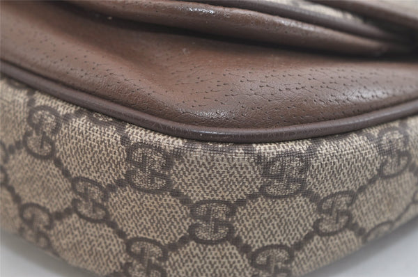 Authentic GUCCI Shoulder Cross Body Bag Purse GG PVC Leather Brown Junk 4176K