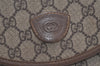 Authentic GUCCI Shoulder Cross Body Bag Purse GG PVC Leather Brown Junk 4176K