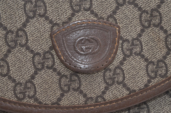 Authentic GUCCI Shoulder Cross Body Bag Purse GG PVC Leather Brown Junk 4176K