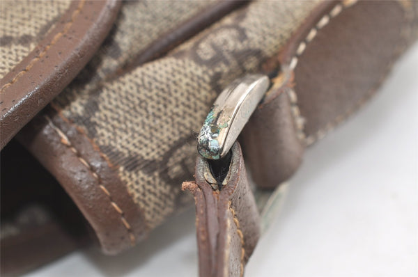 Authentic GUCCI Shoulder Cross Body Bag Purse GG PVC Leather Brown Junk 4176K