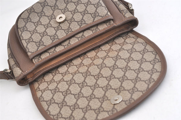 Authentic GUCCI Shoulder Cross Body Bag Purse GG PVC Leather Brown Junk 4176K