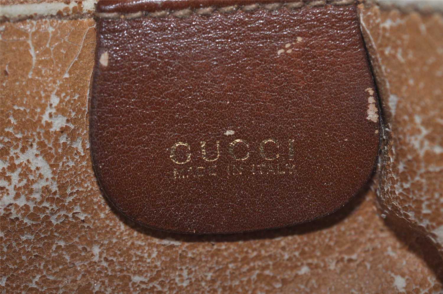 Authentic GUCCI Bamboo Shoulder Cross Body Bag Purse Leather Brown Junk 4177I