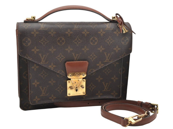Authentic Louis Vuitton Monogram Monceau 2Way Shoulder Hand Bag M51185 LV 4177K