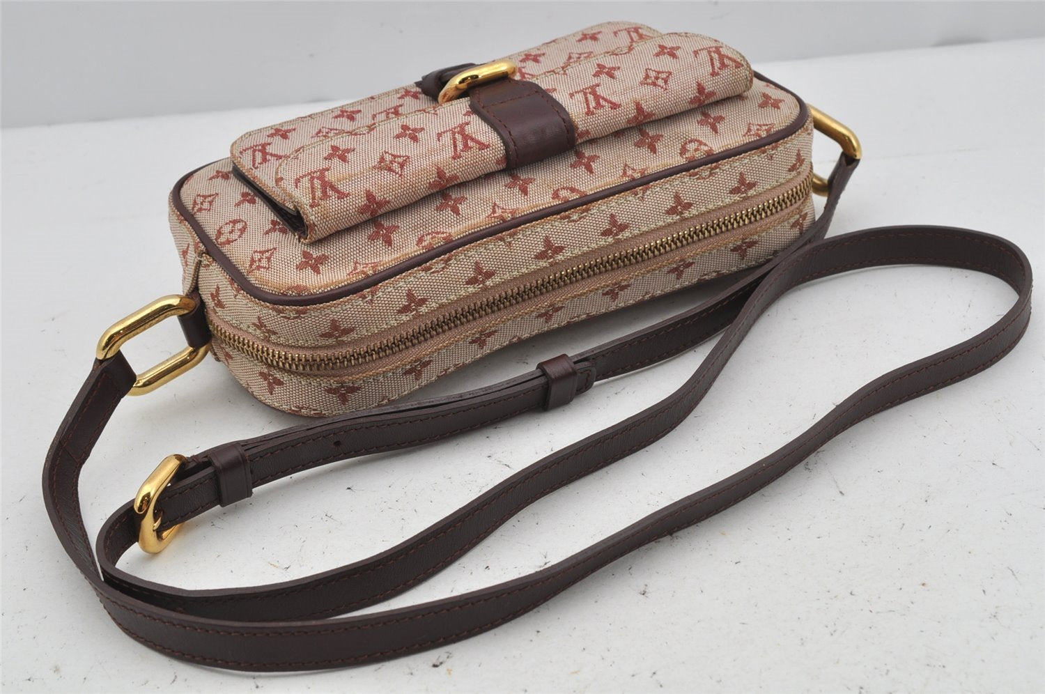 Auth Louis Vuitton Monogram Mini Juliet MM Shoulder Cross Bag M92219 Pink 4178J