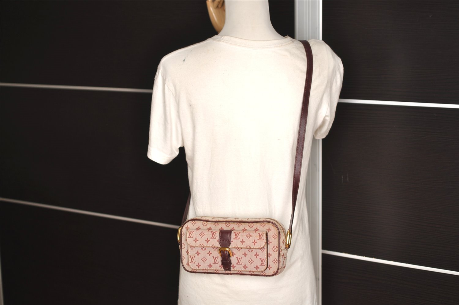 Auth Louis Vuitton Monogram Mini Juliet MM Shoulder Cross Bag M92219 Pink 4178J