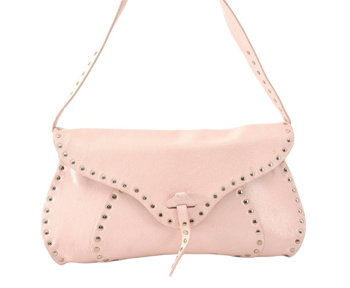 Authentic CELINE Poulbot Shoulder Hand Bag Purse Leather Pink 4179K
