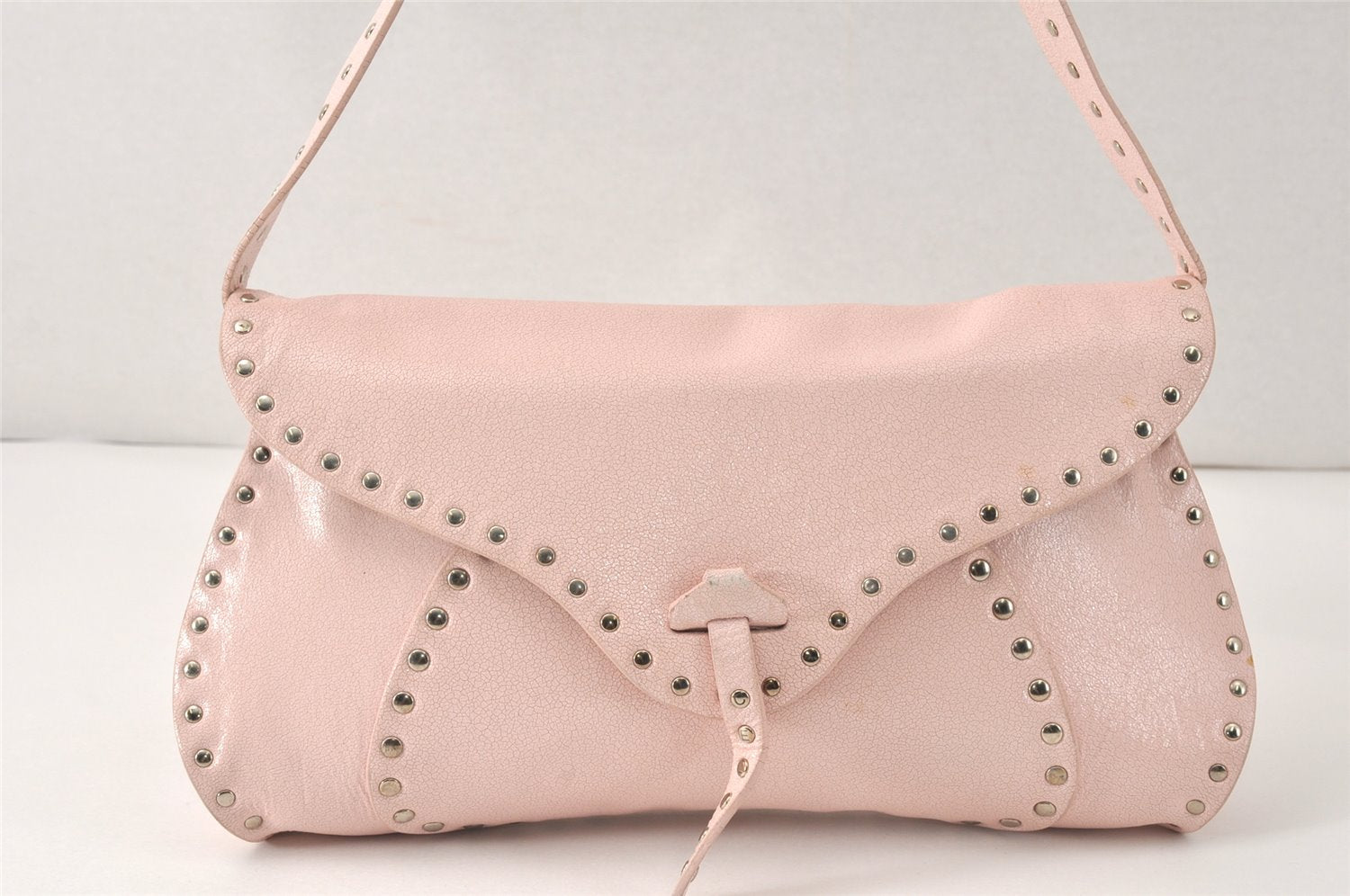 Authentic CELINE Poulbot Shoulder Hand Bag Purse Leather Pink 4179K