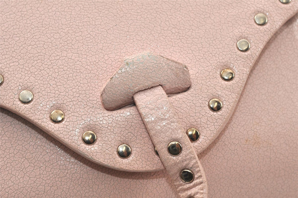 Authentic CELINE Poulbot Shoulder Hand Bag Purse Leather Pink 4179K