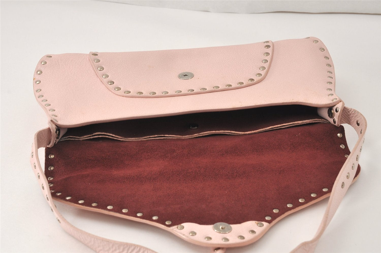 Authentic CELINE Poulbot Shoulder Hand Bag Purse Leather Pink 4179K