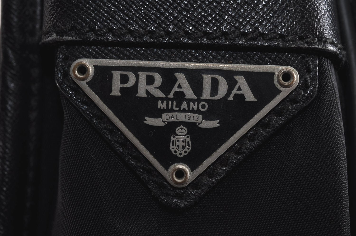 Authentic PRADA Vintage Nylon Tessuto Leather Shoulder Cross Bag Black 4180J