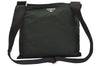 Authentic PRADA Nylon Tessuto Leather Shoulder Cross Bag Purse Green 4181J