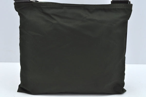 Authentic PRADA Nylon Tessuto Leather Shoulder Cross Bag Purse Green 4181J