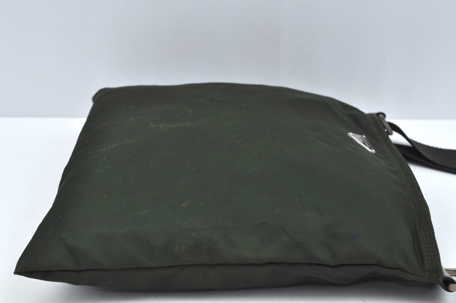Authentic PRADA Nylon Tessuto Leather Shoulder Cross Bag Purse Green 4181J